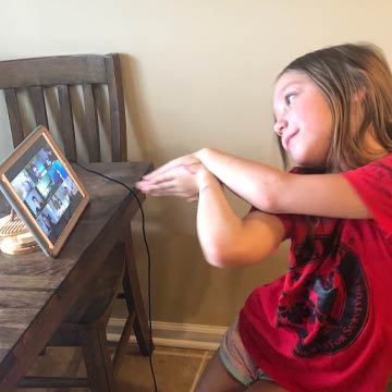 TAPS child on zoom call