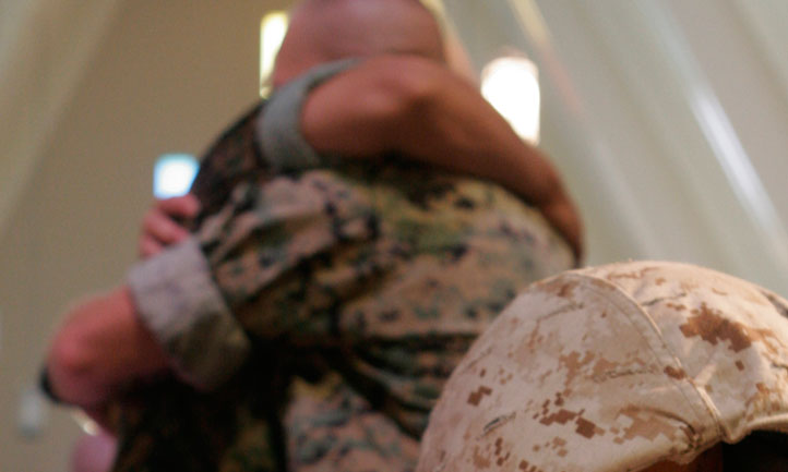 marines embrace
