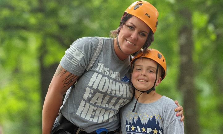 mom and son at family camp