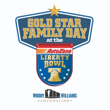 Gold Star Family Day at the Auto Zone Liberty Bowl with the Woody Williams Foundation Logo