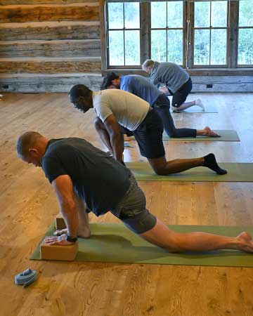 Surviving men yoga session