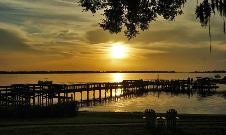 Mount Dora lake at sunset