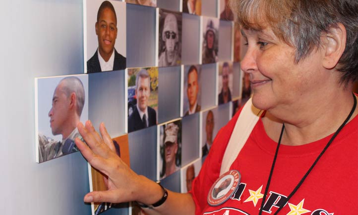 Parent at hero wall