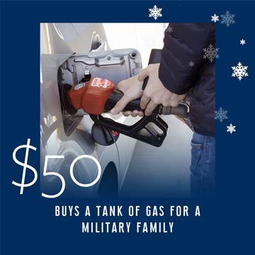 $50 Buys a tank of gas for a Military Family