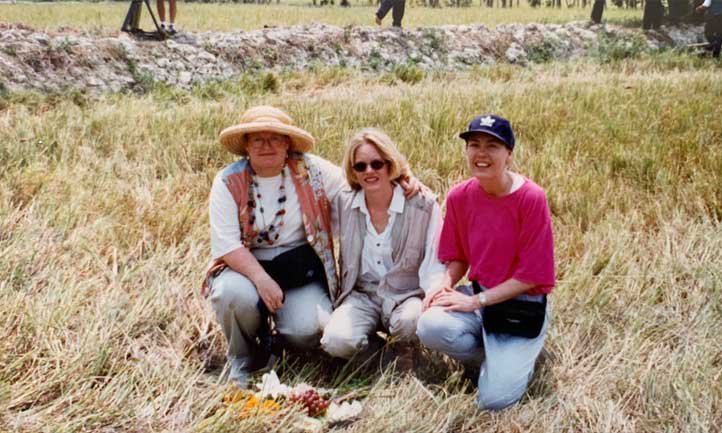 Mitty, Sally and Sarah visiting the crash site in Vietnam