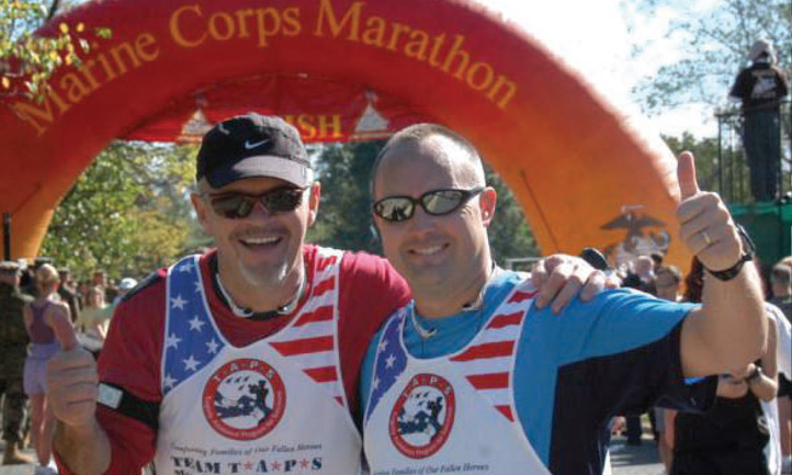 TAPS Magazine fall 2008 cover, team taps runners at Marine Corps Marathon