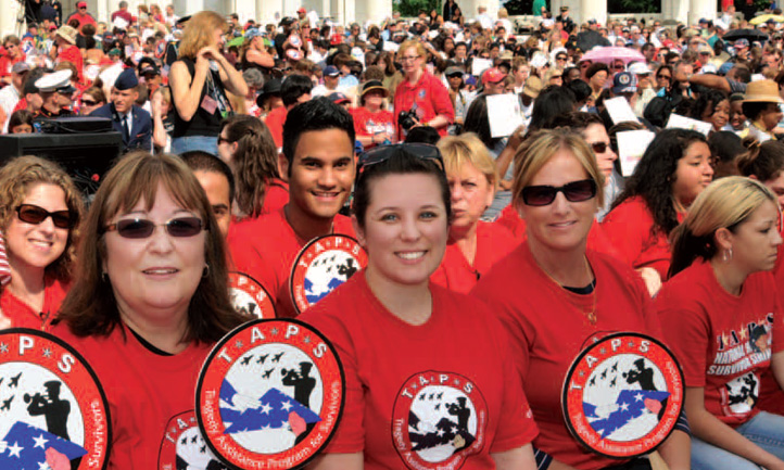 TAPS Magazine summer 2009 cover, military survivors at memorial day remembrance in Washington, D.C.