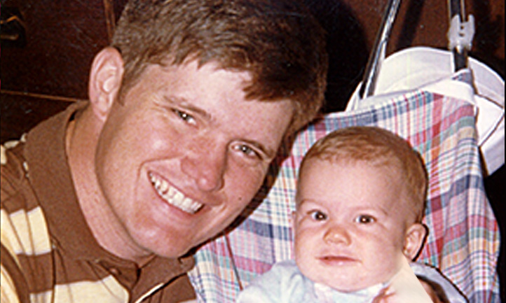 Navy Lieutenant John Hudson and infant son Will