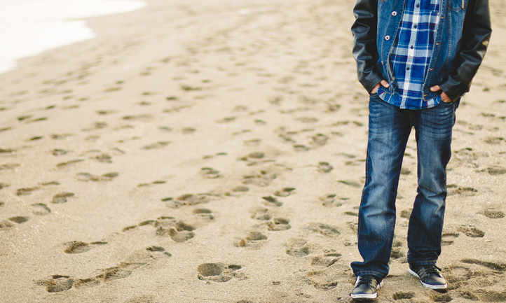 walking on beach