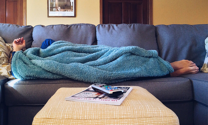 Napping on couch