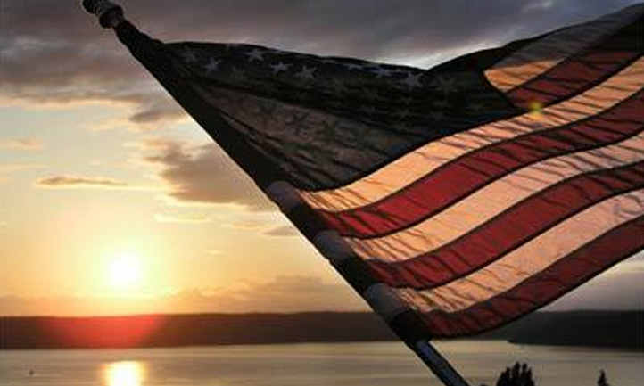 Flag at Sunset