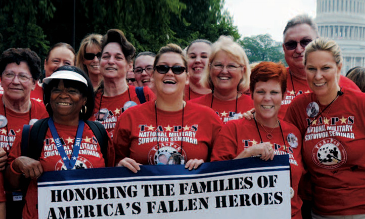 TAPS Magazine spring 2013 cover, military survivors at memorial day parade in d.c.