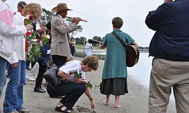 Memorial on the beach