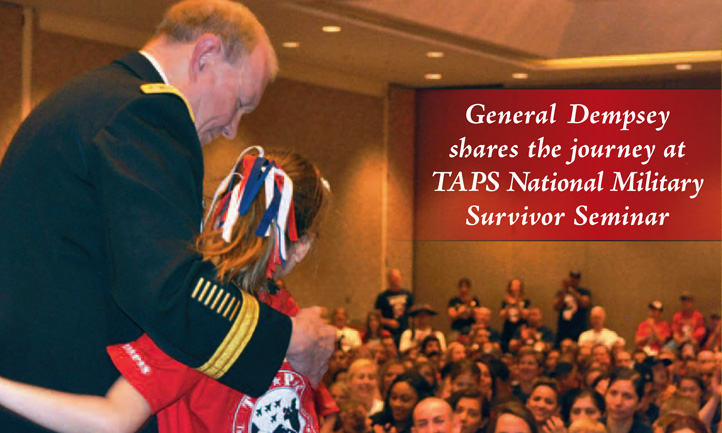 TAPS Magazine summer 2015 cover, General Dempsey with surviving child