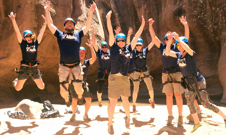 Survivors Jumping at Retreat