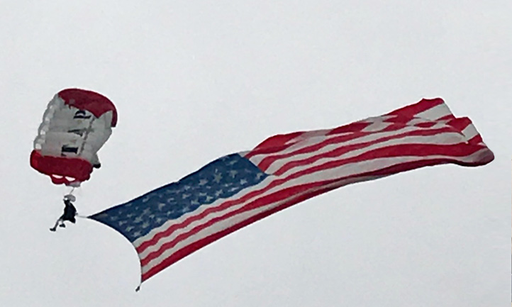 TAPS Parachute and American Flag