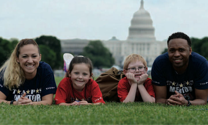 TAPS Magazine donor fall 2018 cover, mentors and mentees at washington d.c mall