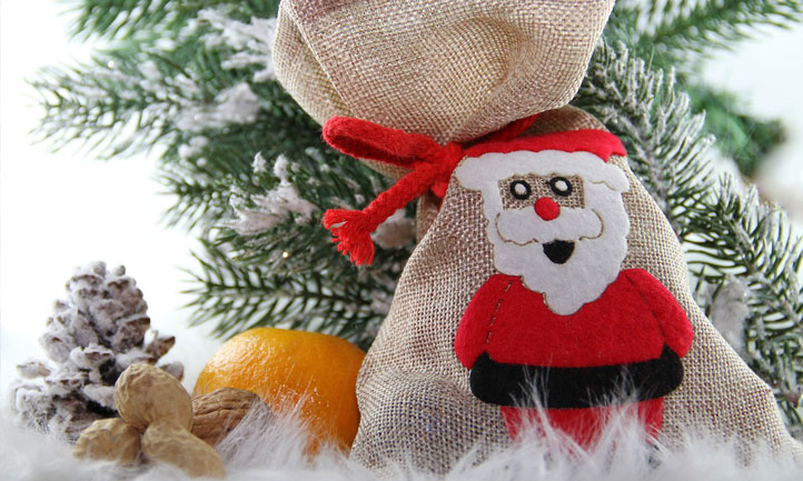 santa decorated bag