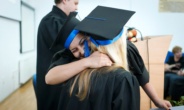 Young women celebrate graduation