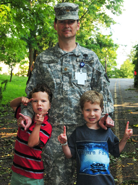 Lt. Col David Cabrera and boys
