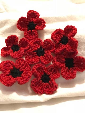 Andi's crocheted poppies