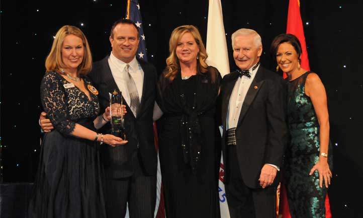 2015 TAPS gala: (from left) Bonnie Carroll, John Wood, Marie Campbell, M.L. “Buzz” Hefti, and Kyra Phillips.