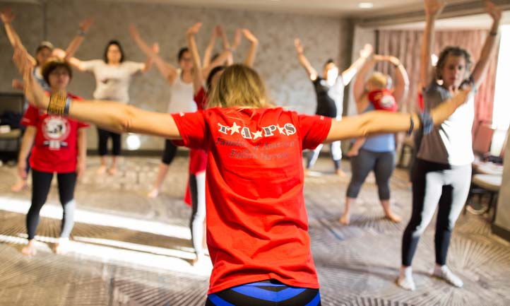 Rayanne Hunter leading Yoga class