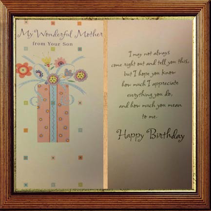 framed birthday card