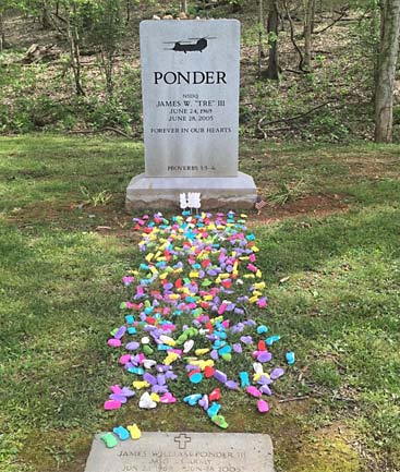 easter peeps candy at headstone