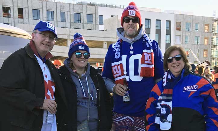 Barbara and family at football game