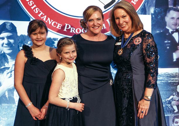 Robyn, girls with Bonnie Carroll at the TAPS Honor Guard Gala