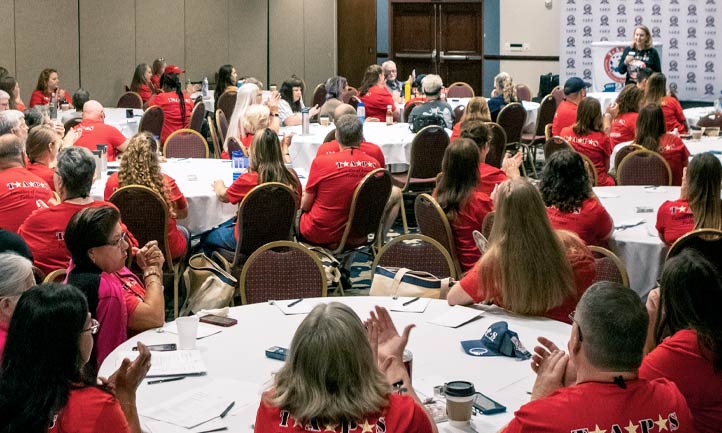 Survivors listen to Bonnie Carroll at TAPS Seminar