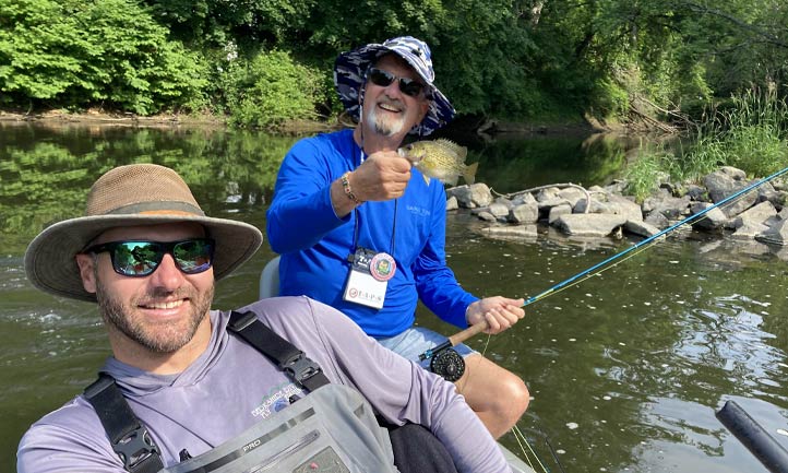 Fishing while at Massachusetts Men's Retreat