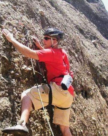 Daniel James Johnson rock climbing