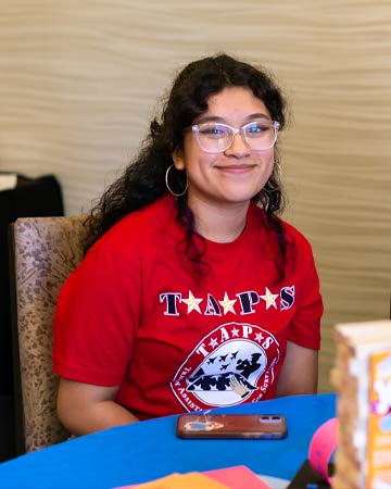 Teen at TAPS Good Grief camp