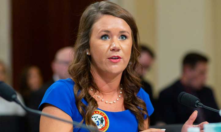 Ashlynne Haycock-Lohmann testifying before Congress