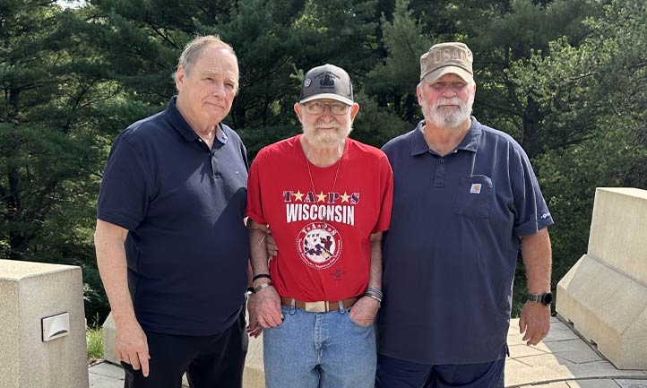 Jim Johnson with his two lifelong friends