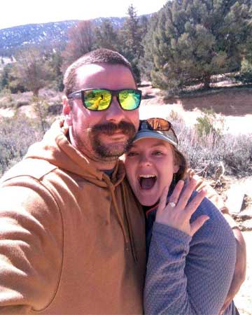 Rachel and Fiancé with engagement ring Rachel and Fiancé with engagement ring