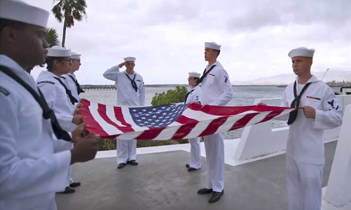 folding flag at pearl harbor